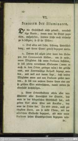 VI. Statuten der Illuminaten