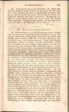 IV. Staatsarzneikunde.