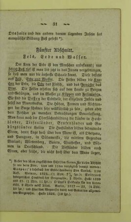 Fünfter Abschnitt. Fels, Erde und Wasser