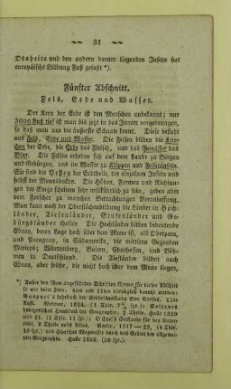 Fünfter Abschnitt. Fels, Erde und Wasser