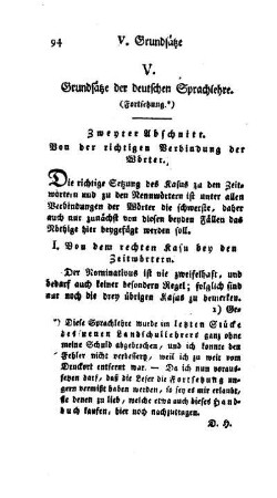 Grundsätze der deutschen Sprachlehre : (Fortsetzung)