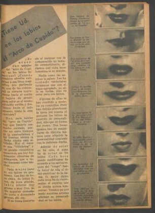 ¿Tiene Ud. en los labios el "Arco de Cupido"?
