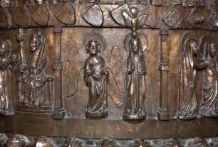 Szenen aus der Geburts-, Jugend- und Passionsgeschichte Christi als Darstellung des Nicaeischen Glaubensbekenntnisses mit dem Heiligen Nikolaus — Verkündigungsszene