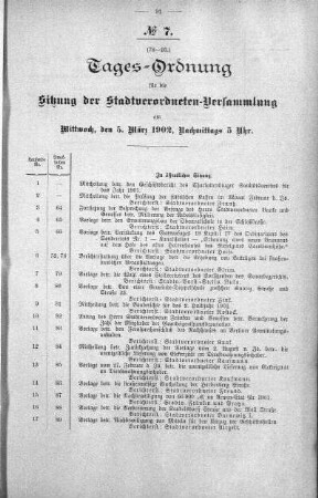 Tages-Ordnung, 05. März 1902