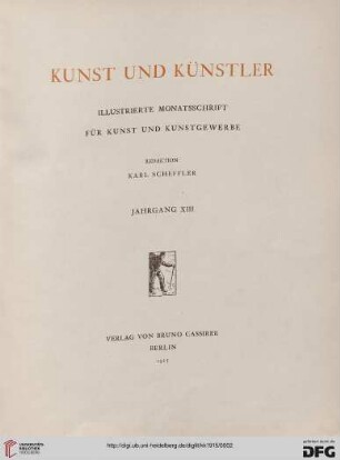 13: Kunst und Künstler: illustrierte Monatsschrift für bildende Kunst und Kunstgewerbe