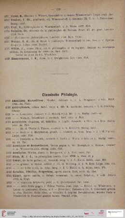 Classische Philologie (Nr. 4029 - 4141)