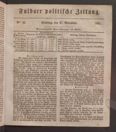 Sonntag, den 27. November. 1831