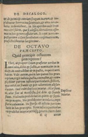 De Octavo Praecepto.