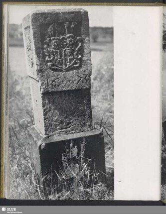 Alter Grenzstein aus dem Jahre 1673 bei Zinnwald