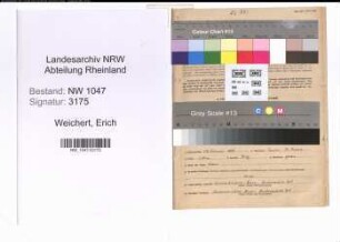 Entnazifizierung Erich Weichert , geb. 27.02.1896 (Lehrer)