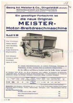 Motor-Breitdreschmaschine Modell 00
