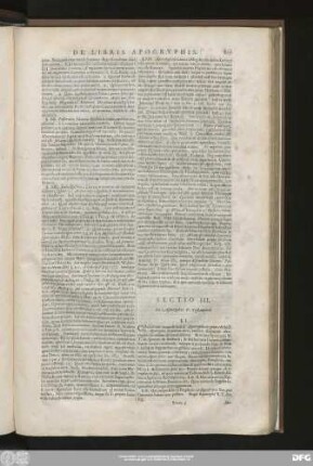 Sectio III. De Apocryphis V. Testamenti.