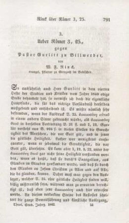 791-794 Über Römer 3,25 : gegen Pastor Gurlitt