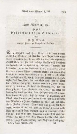 791-794 Über Römer 3,25 : gegen Pastor Gurlitt