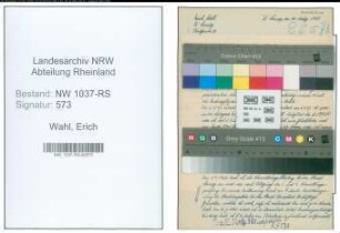 Entnazifizierung Erich Wahl , geb. 18.09.1909 (Stadtinspektor)