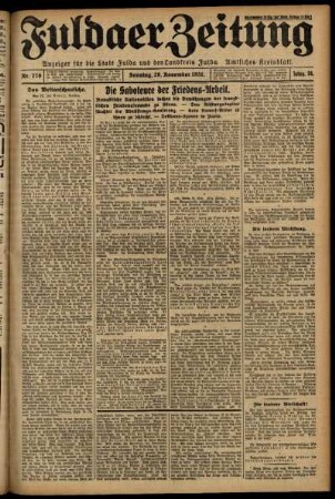 Erste Ausgabe vom Sonntag, den 29. November 1931.