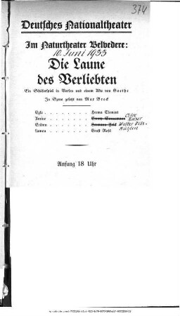 Die Laune des Verliebten