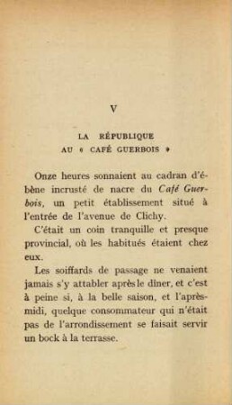 V La république au "Café Guerbois"