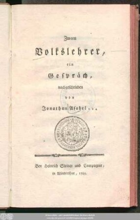 Zween Volkslehrer : ein Gespräch