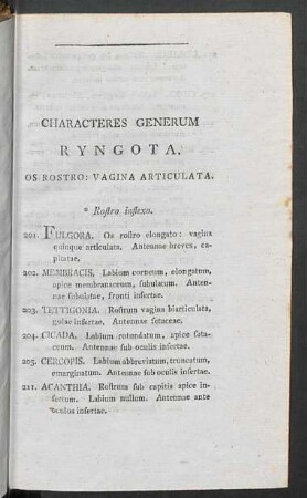 Characteres generum Ryngota.