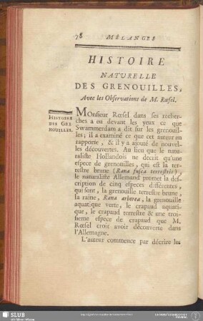 Histoire Naturelle Des Grenouilles, Avec les Observations de M. Roesel