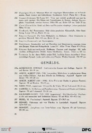Gemälde (Nr. 291a-408)