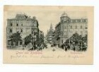 "Gruß aus Heilbronn" - Blick von der Neckarbrücke in die untere Kaiserstraße mit Hauptpost, im Hintergrund der Kiliansturm