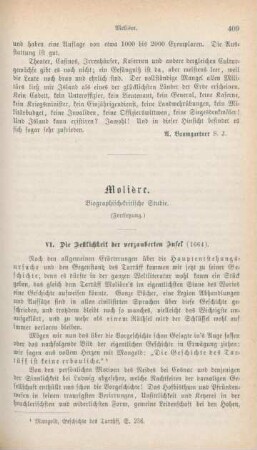 409-428 Molière : biographisch-kritische Studie : Fortsetzung