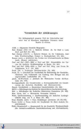 Verzeichnis der Abkürzungen.