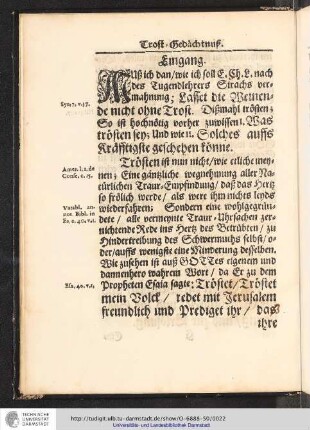 Trost Gedächtnuß