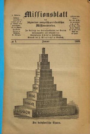 Missionsblatt des Allgemeinen Evangelisch-Protestantischen Missionsvereins. 5. 1889, Nr. 1