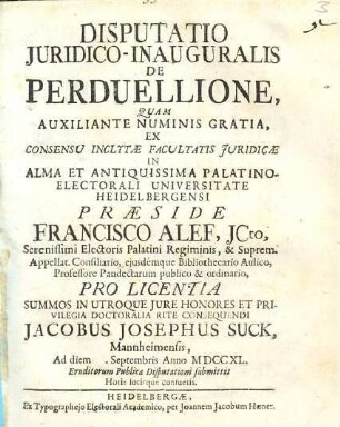 Disputatio iuridco-inauguralis de perduellione