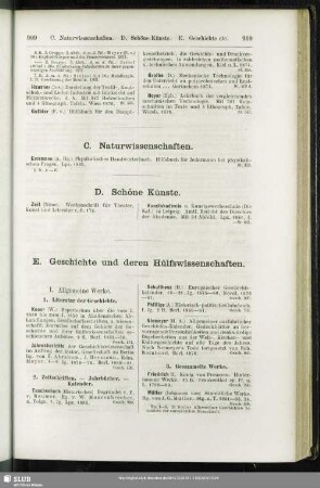 E. Geschichte und deren Hülfswissenschaften