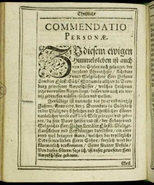 Commendatio Personæ.