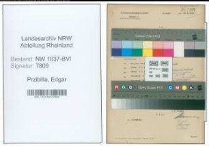 Entnazifizierung Edgar Przibilla , geb. 17.11.1895 (Polizeibeamter)