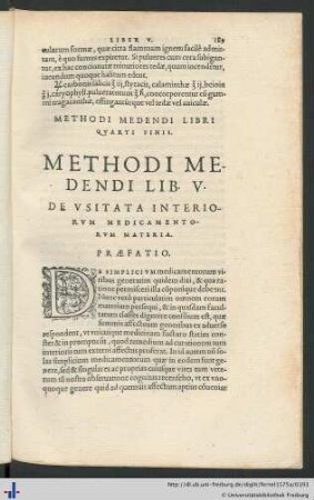 Liber V. De usitata interiorum medicamentorum materia.