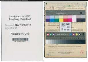 Entnazifizierung Otto Niggemann , geb. 10.10.1885 (Kaufmann)