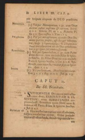 Caput 15. De SS. Trinitate.