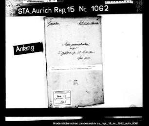 Die besonderen Geschäftsberichte des Landdrosten Bacmeister