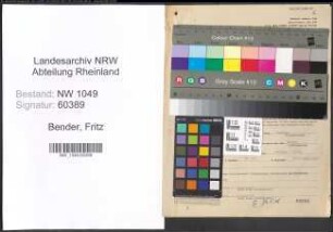 Entnazifizierung Fritz Bender , geb. 18.02.1895 (Maler)