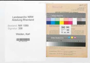 Entnazifizierung Karl Von Der Weiden , geb. 04.05.1909 (Polizeibeamter)