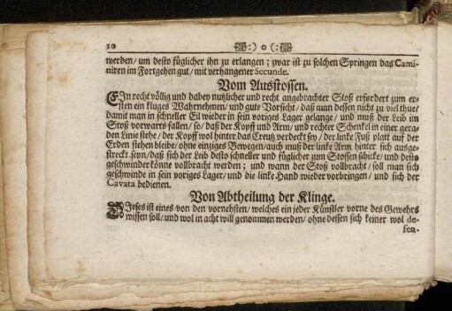 Von Abtheilung der Klinge