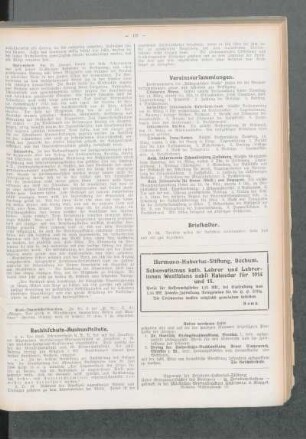 Hermann-Hubertus-Stiftung, Bochum : Schematismus kath. Lehrer und Lehrerinnen Westfalens nebst Kalender für 1914 und 15.