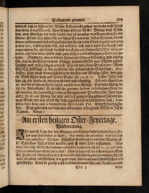 429-433, Vorbereitung, Evangelium, Eingang