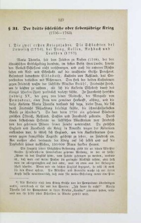 § 31. Der dritte schlesische oder siebenjährige Krieg (1756-1763)