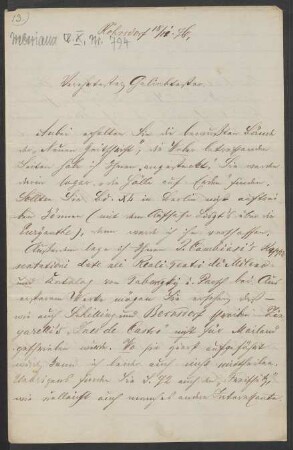 Brief an Friedrich Wilhelm Jähns : 18.11.1876