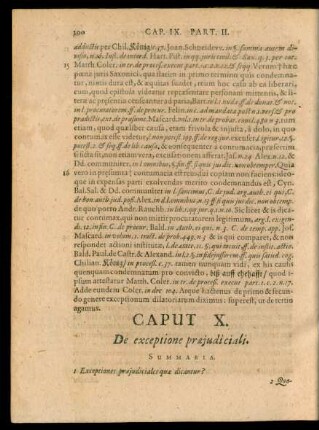 Caput. X. De exceptione praejudiciali.
