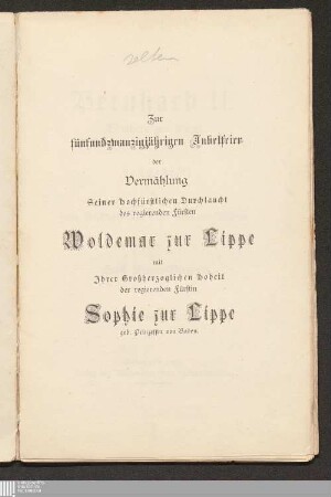 Bernhard II. Edelherr zur Lippe : Festgedicht in sechs Gesängen und sechs lebenden Bildern