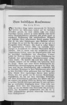 Vom baltischen Kaufmanne.