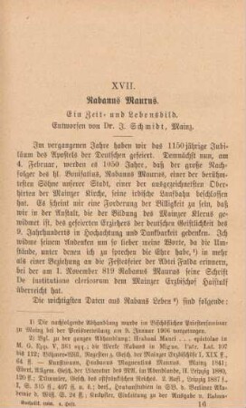 241-258 Rabanus Maurus : Ein Zeit- und Lebensbild